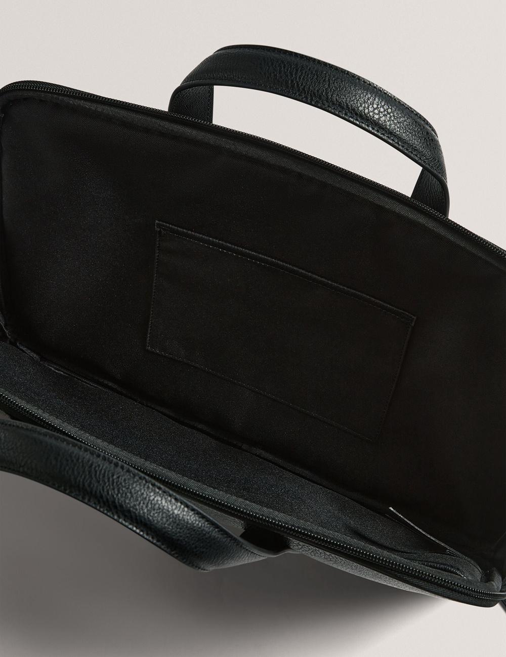 Ted Baker KEDRIK - Stripe Detail Faux Leather Dokumententaschen Herren Schwarz | DONQY-5461