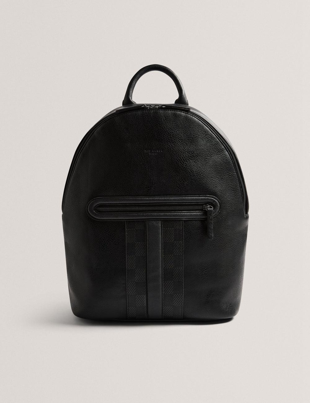 Ted Baker KEIIGAN - Striped Panel PU Reporter Rucksäcke Herren Schwarz | GTRXP-3291