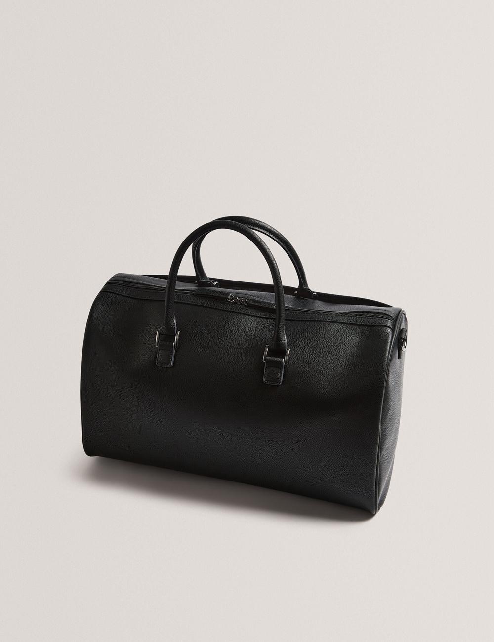 Ted Baker KELVIN - Striped Panel Faux Leather Holdall Bags Herren Schwarz | FDUTB-8091
