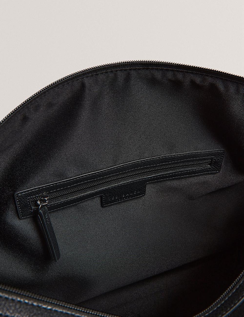 Ted Baker KELVIN - Striped Panel Faux Leather Holdall Bags Herren Schwarz | FDUTB-8091