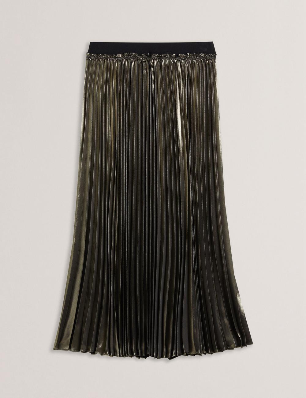 Ted Baker KESE - Metallic Pleated A-Line Röcke Damen Gold | NBVOT-3074