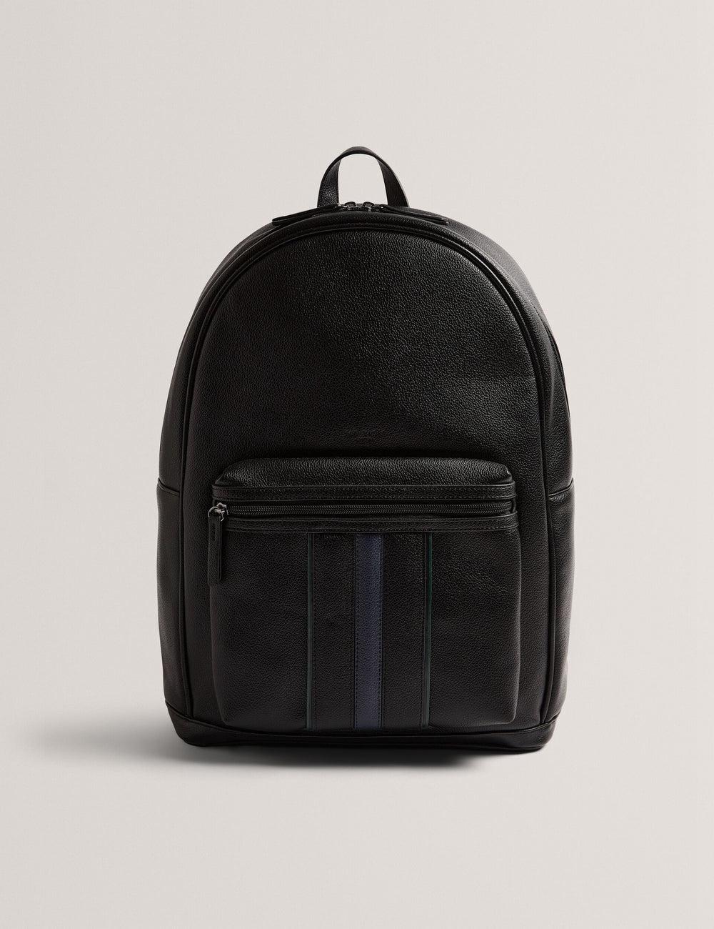 Ted Baker KEVIIN - Faux Leather Striped Panel Rucksäcke Herren Schwarz | VMBUC-9023
