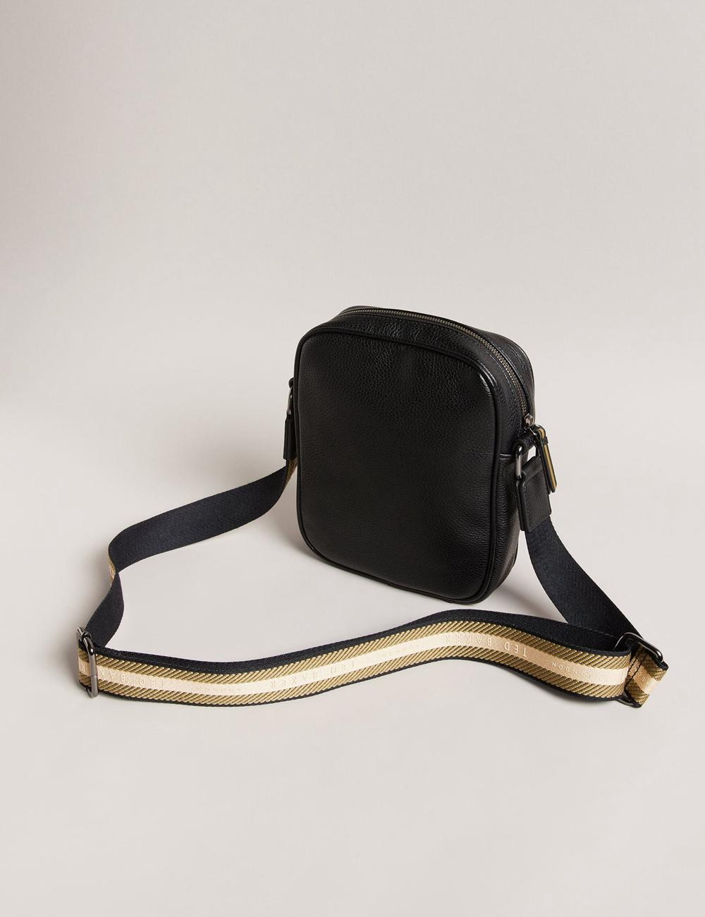 Ted Baker KIIAN - Small Reporter Webbing Schultertasche Herren Schwarz | GZDPT-2379