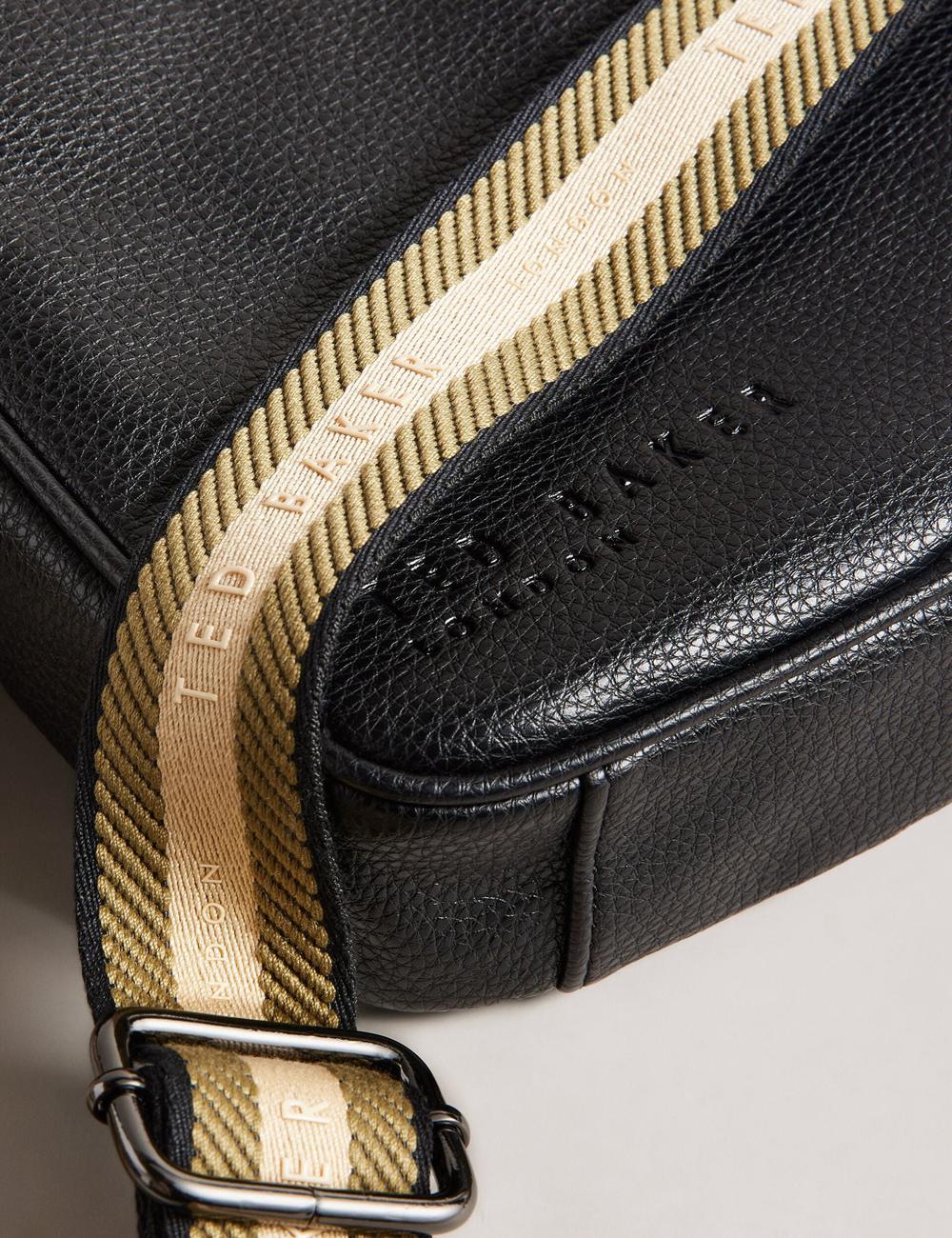 Ted Baker KIIAN - Small Reporter Webbing Schultertasche Herren Schwarz | GZDPT-2379