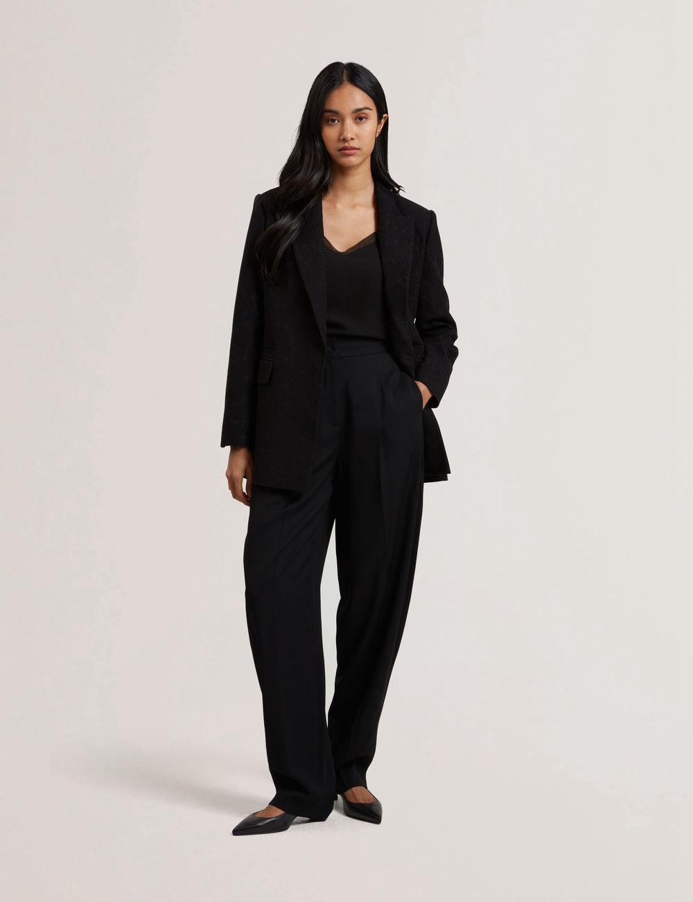 Ted Baker KIOLLI - Wool Blend Barrel Leg Tailored Hosen Damen Schwarz | QTJMS-3047