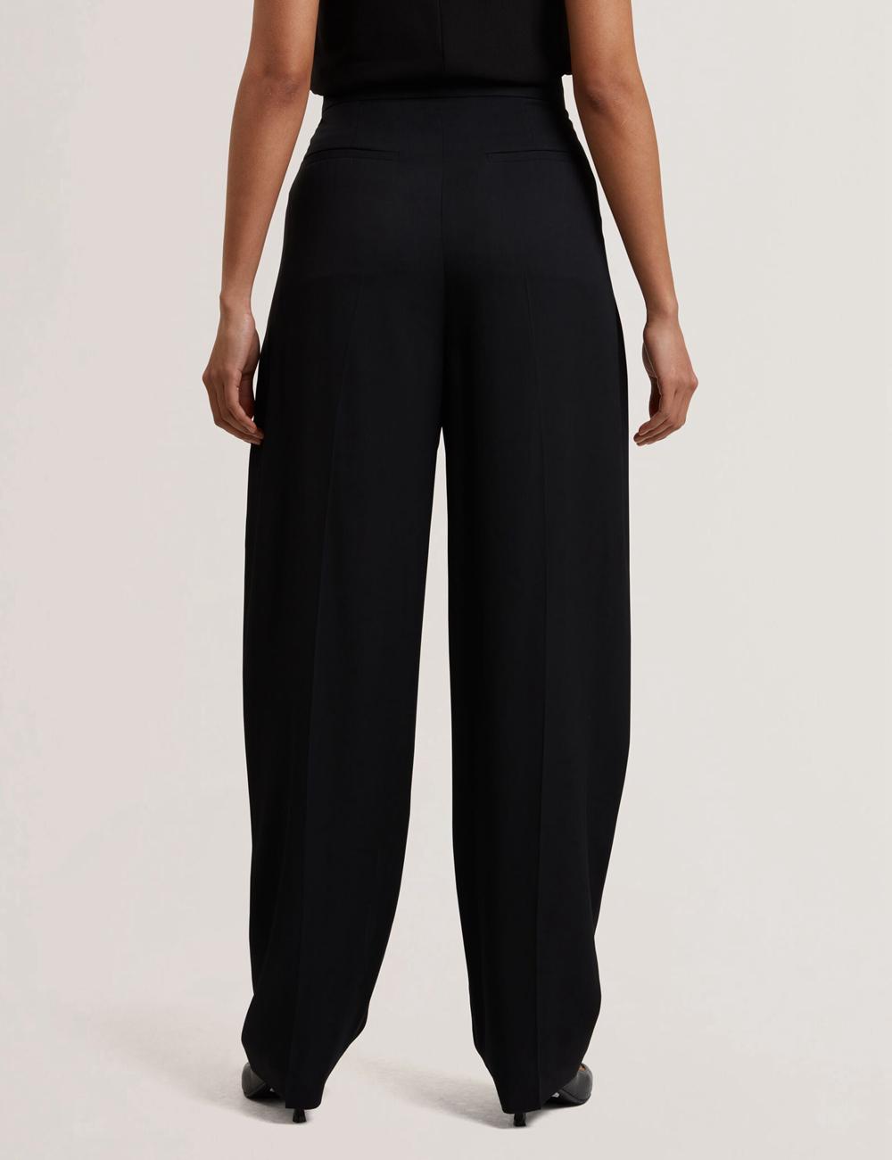 Ted Baker KIOLLI - Wool Blend Barrel Leg Tailored Hosen Damen Schwarz | QTJMS-3047