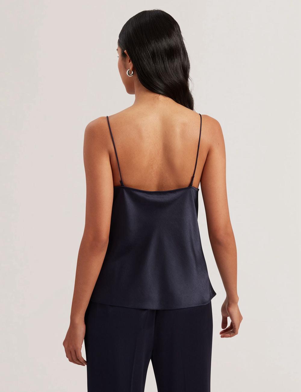 Ted Baker KITI - Satin Cowl Neck Strappy Cami Oberteile Damen Navy | JZTER-1239