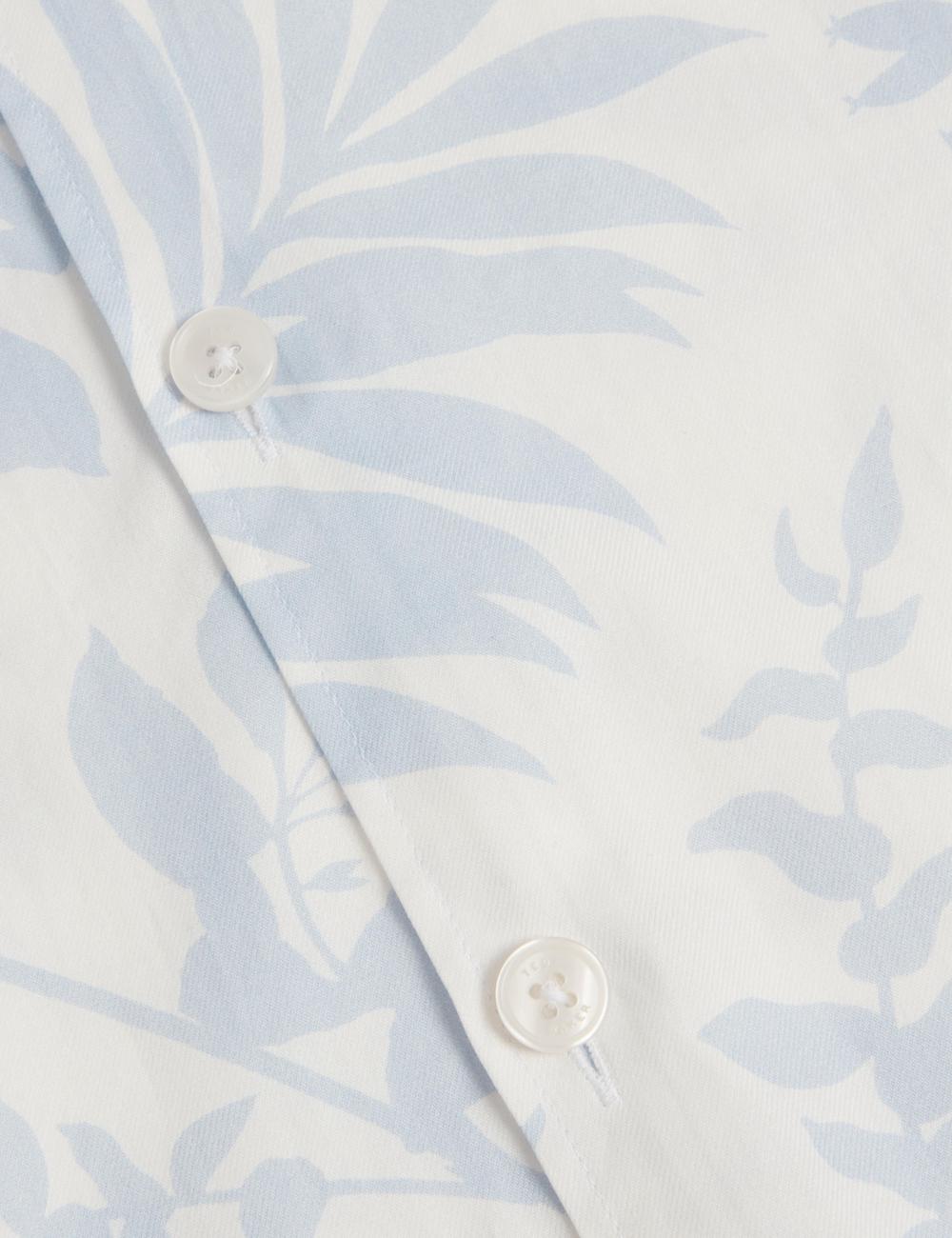 Ted Baker KITS - Short Sleeve Relaxed Floral Print Hemd Herren Blau | TXSQE-9146