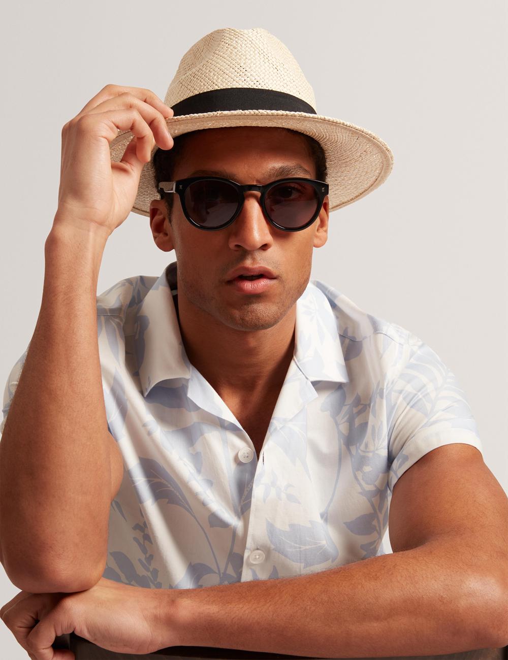 Ted Baker KITS - Short Sleeve Relaxed Floral Print Hemd Herren Blau | TXSQE-9146