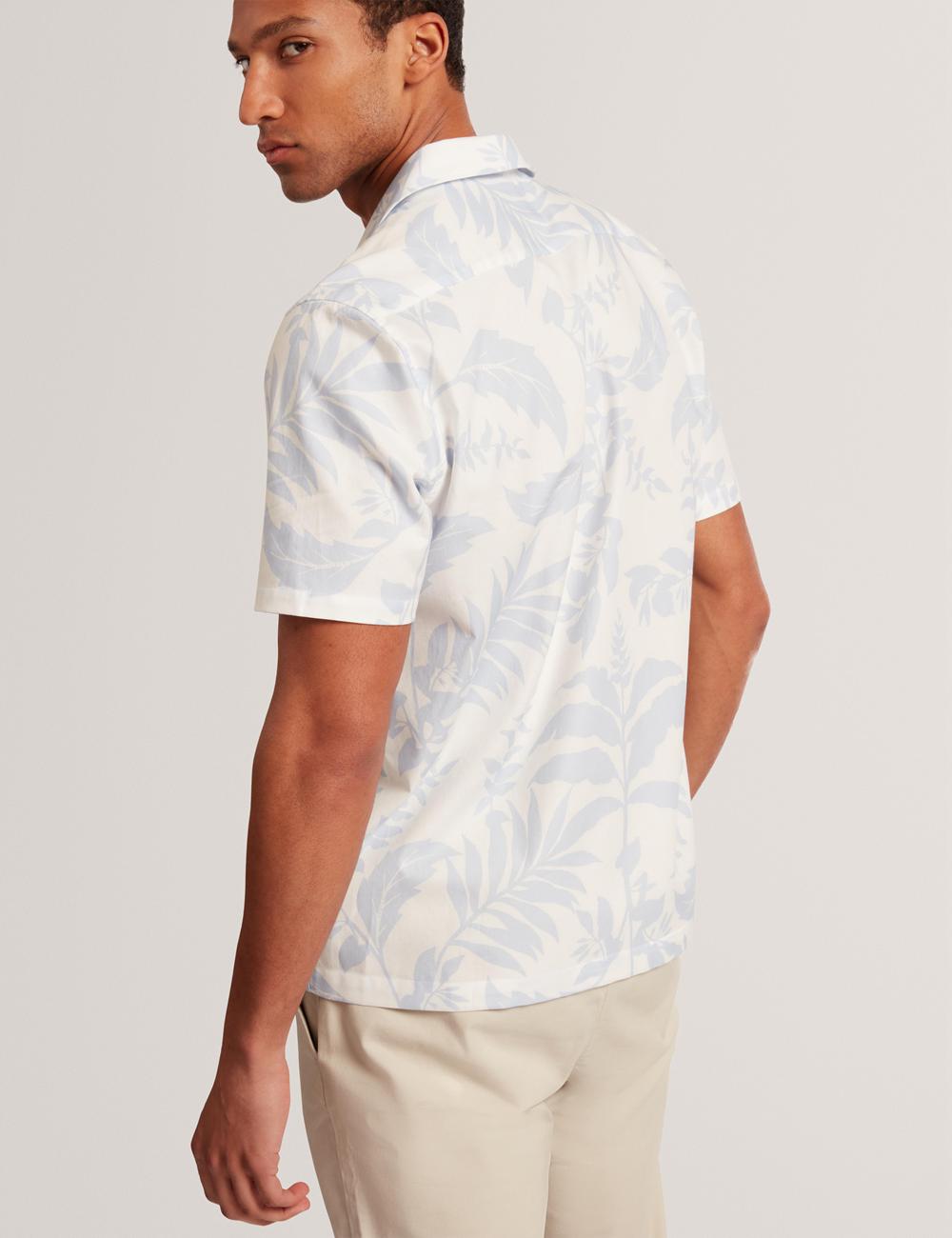 Ted Baker KITS - Short Sleeve Relaxed Floral Print Hemd Herren Blau | TXSQE-9146