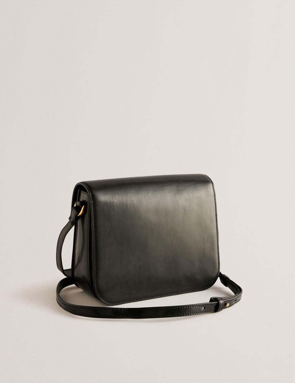 Ted Baker KKAYLI - Polished Leather Crossbody Satchel Schulranzen Damen Schwarz | ZNYEF-7891