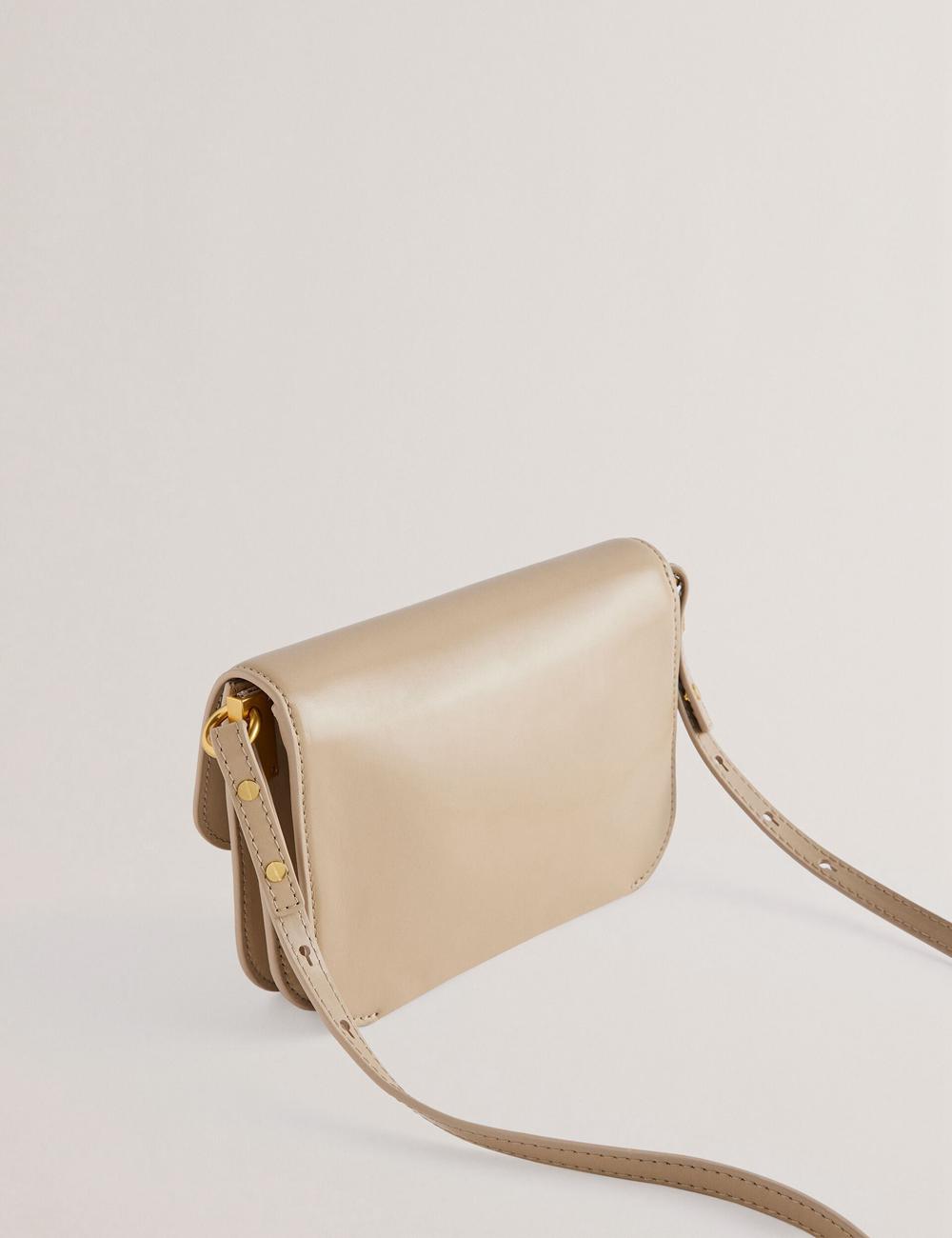 Ted Baker KKAYSA - Leather Twist Lock Small Umhängetasche Damen Taupe | YPDOG-6592