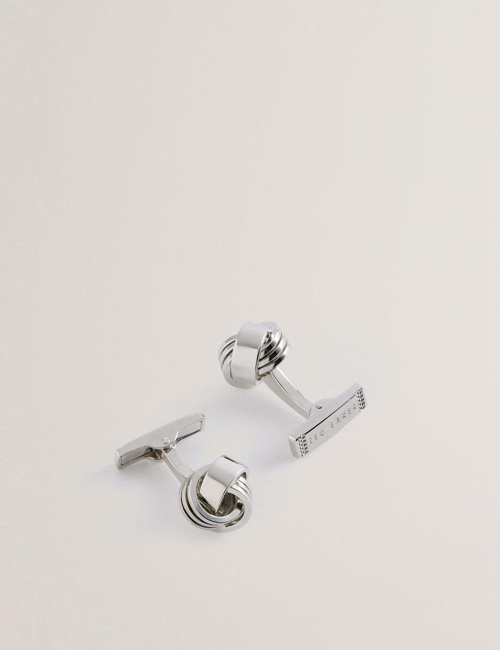 Ted Baker KNOTED - Knotted Shiny Metal Manschettenknöpfe Herren Silber | UAOCR-6379