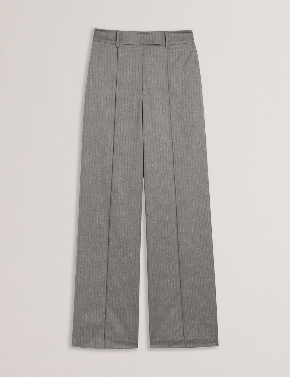 Ted Baker KOAT - Herringbone Wide Leg Tailored Hosen Damen Grau | HZCYB-4378