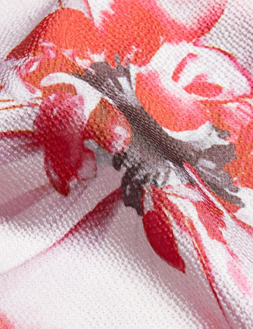 Ted Baker KOHANA - Floral Satin High Neck Sleeveless Top Bluse Damen Rot | SLZTW-8052