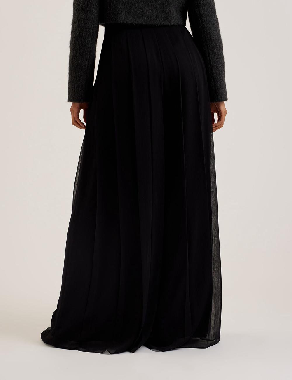 Ted Baker KOKUTO - Chiffon Pleated Wide Leg Palazzo Hosen Damen Schwarz | IYZWM-7681