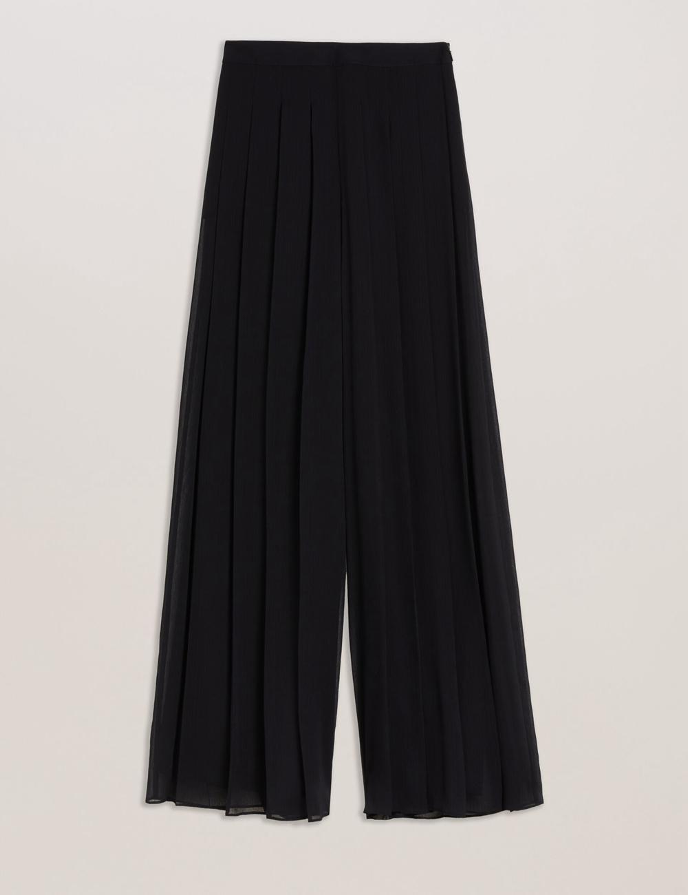 Ted Baker KOKUTO - Chiffon Pleated Wide Leg Palazzo Hosen Damen Schwarz | IYZWM-7681
