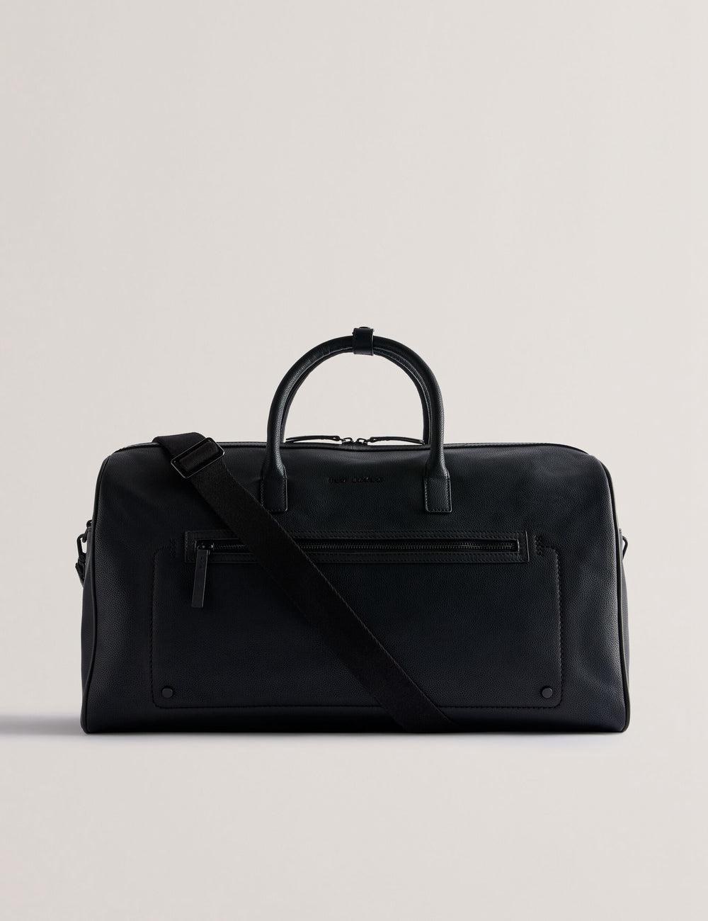 Ted Baker LANDERS - Textured Leather Zip Pocket Holdall Bags Herren Schwarz | BRUAY-4052