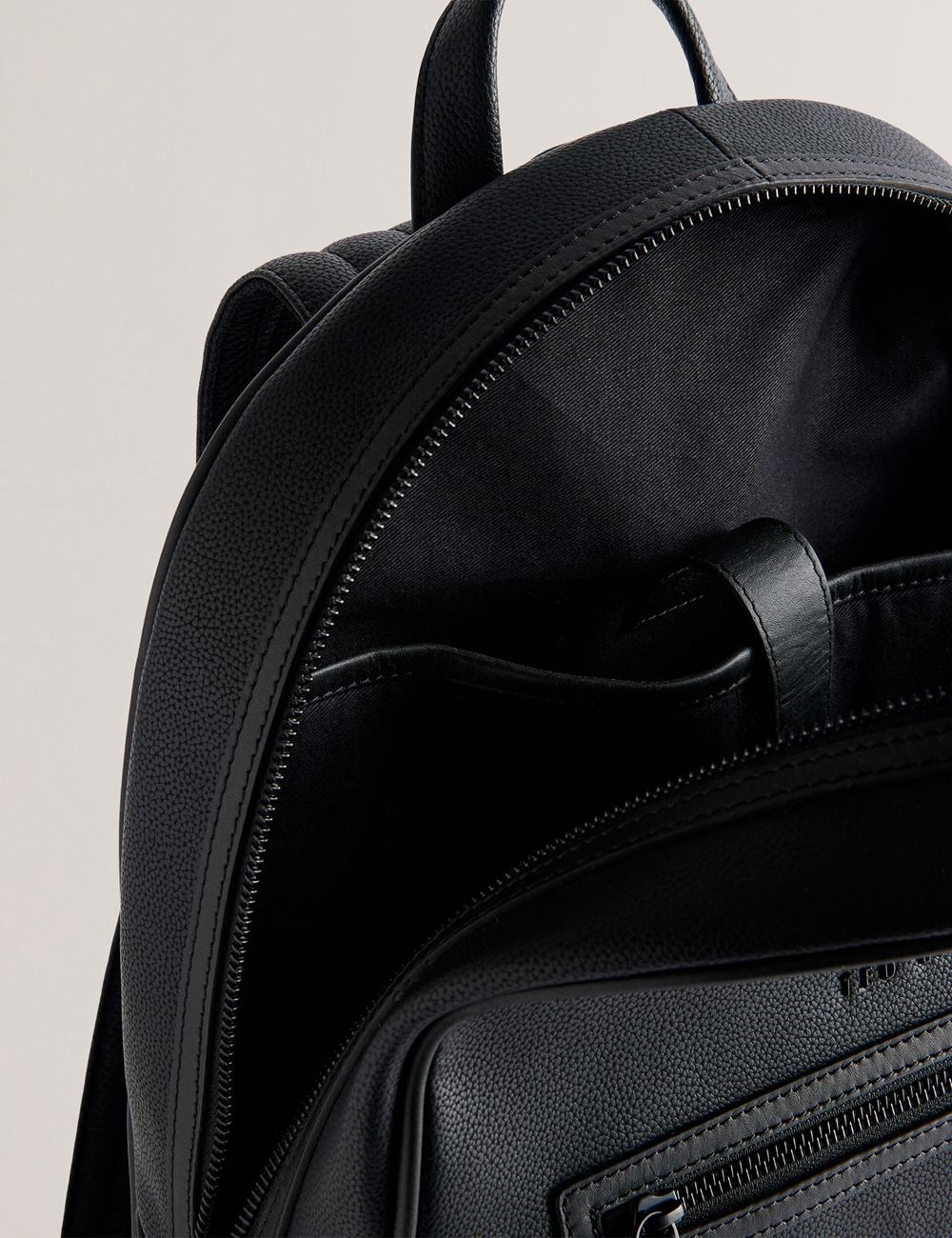 Ted Baker LANSEN - Textured Bonded Leather Rucksäcke Herren Schwarz | UKRGH-3649