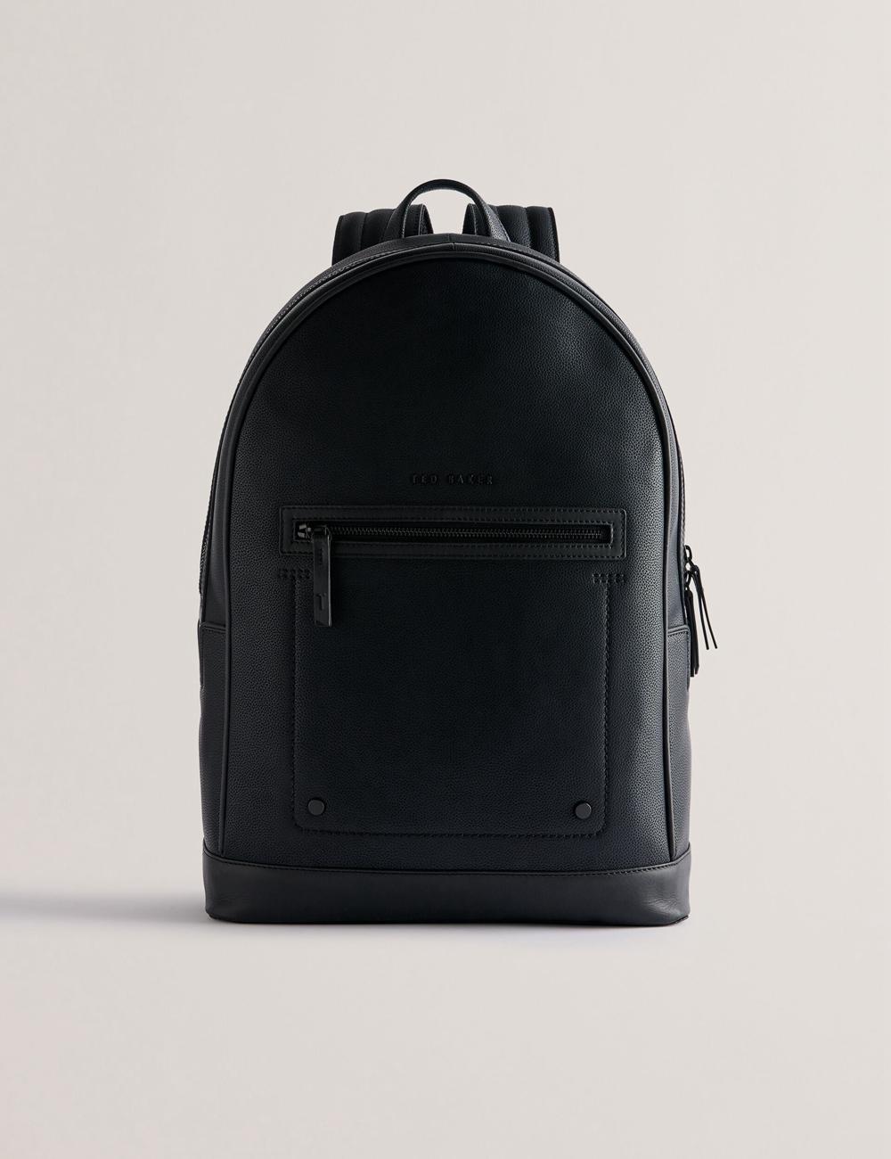 Ted Baker LANSEN - Textured Bonded Leather Rucksäcke Herren Schwarz | UKRGH-3649