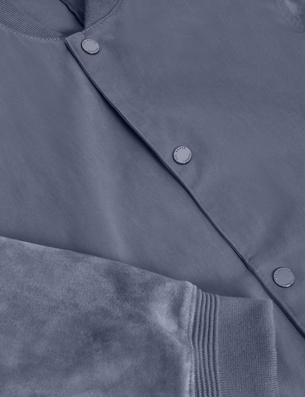 Ted Baker LIAMS - Cotton Twill & Suede Bomber Jacken Herren Blau | TWLJQ-4289