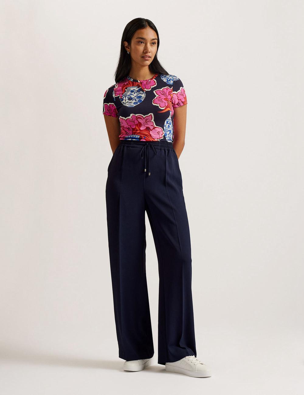 Ted Baker LILIAAH - Wide Leg Tailored Hosen Damen Navy | INSKO-3492