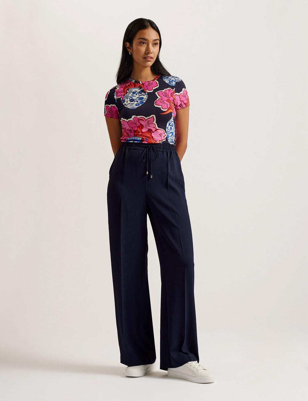 Ted Baker LILIAAH - Wide Leg Tailored Hosen Damen Navy | INSKO-3492