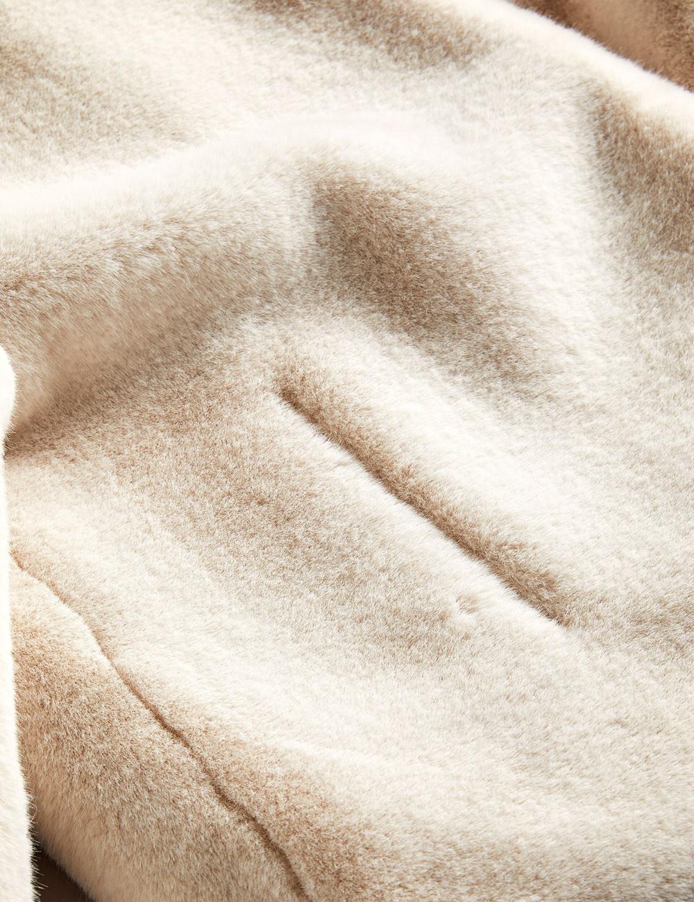 Ted Baker LILIAM - Faux Fur Collared Short Coat Jacken Damen Ivory | JTCSQ-3520