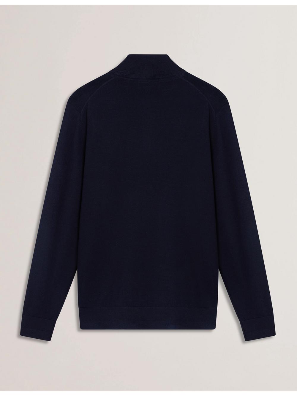 Ted Baker LIMEHAS - Wool Quarter Zip Funnel Neck Sweater Pullover Herren Navy | OEXAR-6750