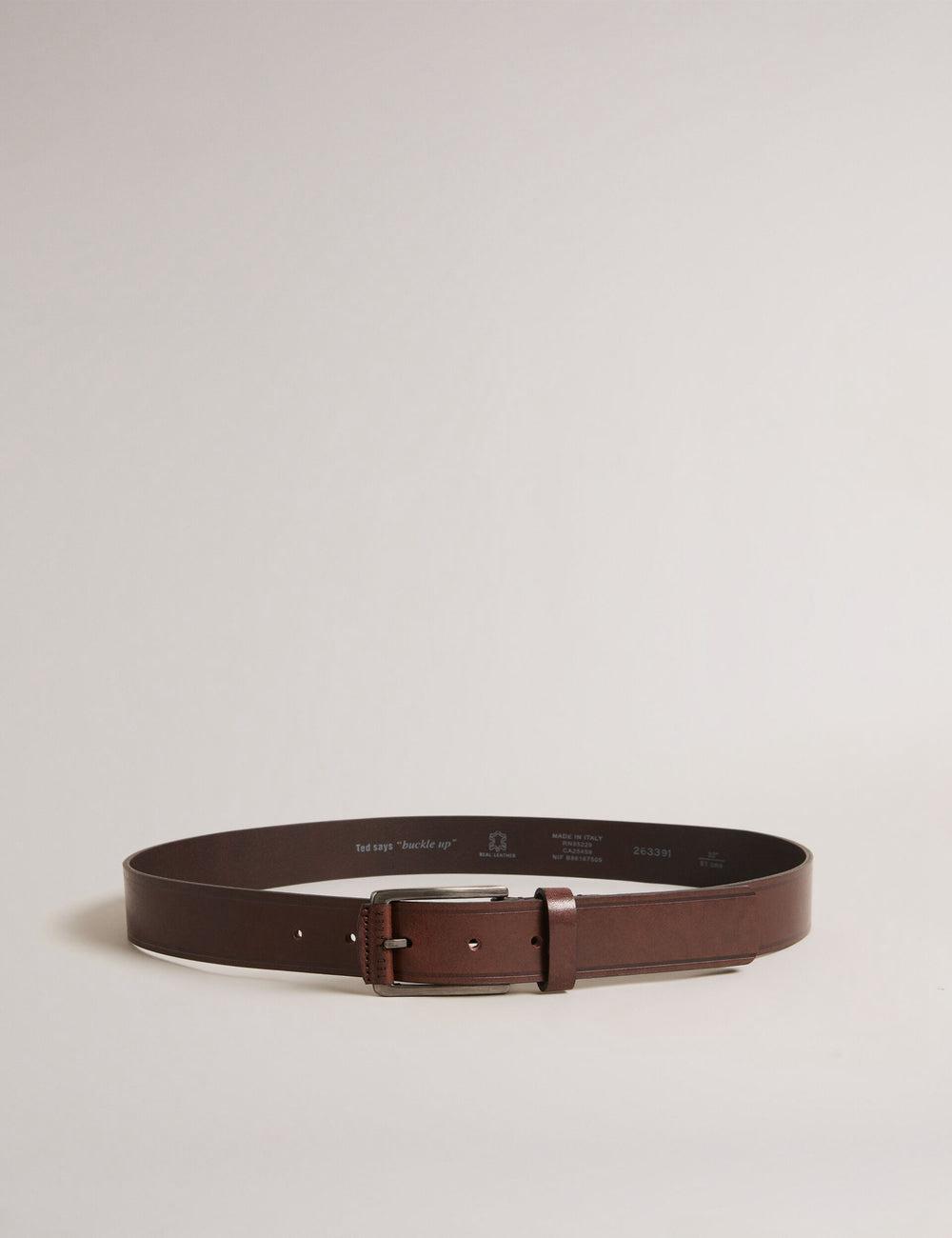 Ted Baker LINDED - Debossed Detail Smooth Leather Gürtel Herren Braun | EPATC-5831