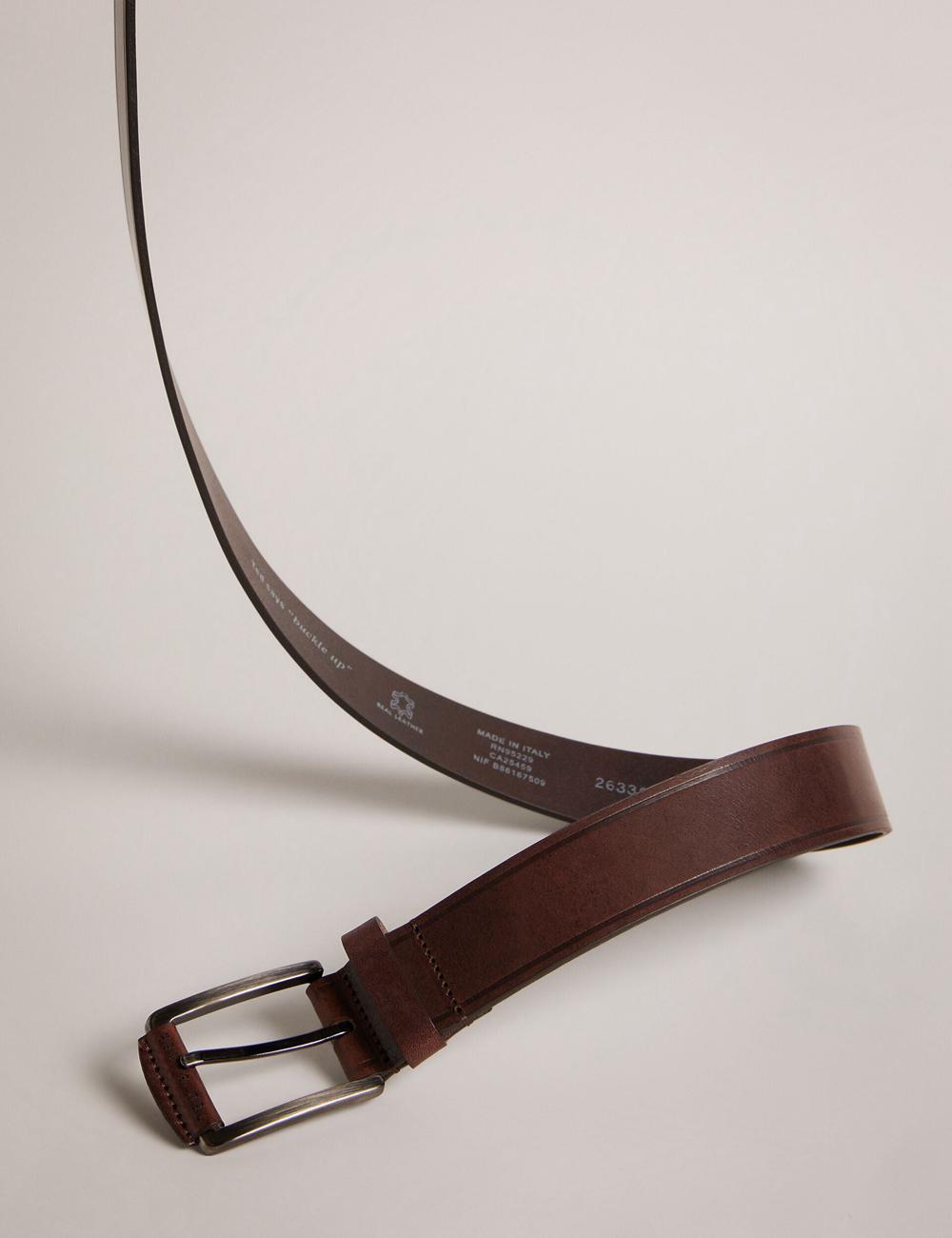 Ted Baker LINDED - Debossed Detail Smooth Leather Gürtel Herren Braun | EPATC-5831