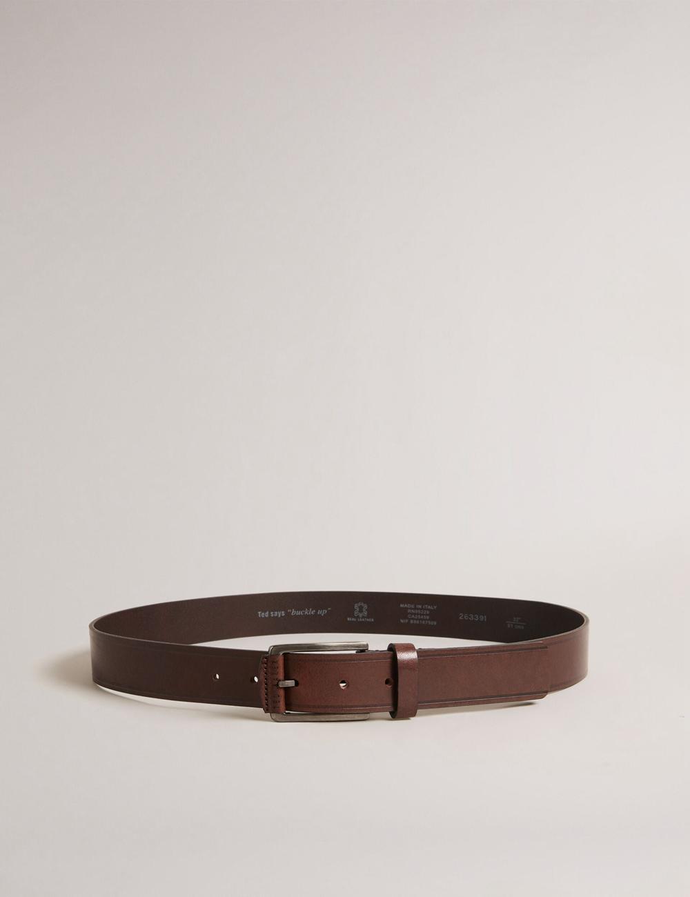 Ted Baker LINDED - Debossed Detail Smooth Leather Gürtel Herren Braun | EPATC-5831