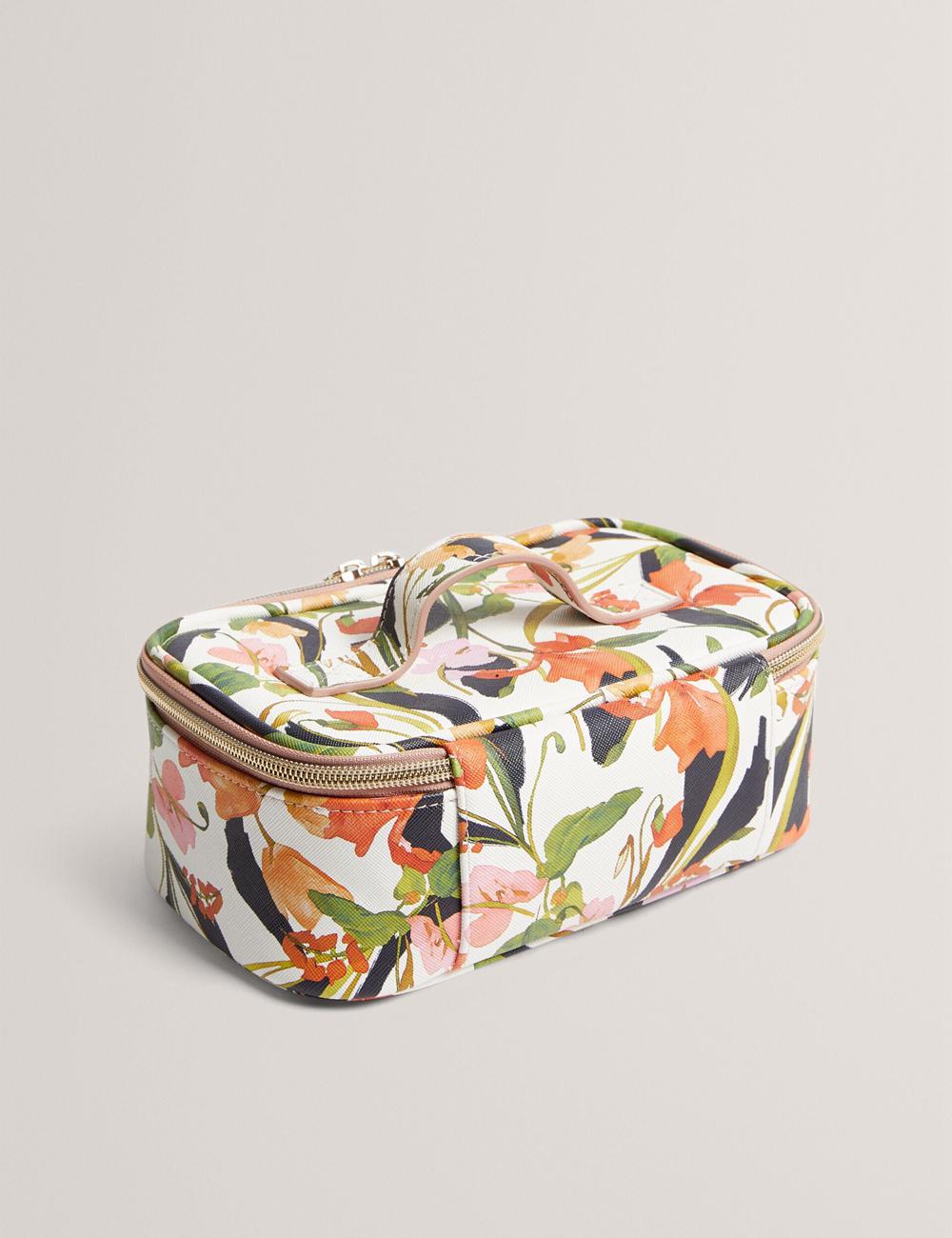 Ted Baker LOUIAA - Floral Printed Small Top Handle Kulturbeutel Damen Weiß | GOFEL-9265