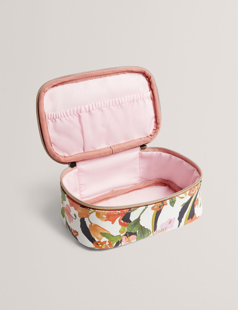 Ted Baker LOUIAA - Floral Printed Small Top Handle Kulturbeutel Damen Weiß | GOFEL-9265