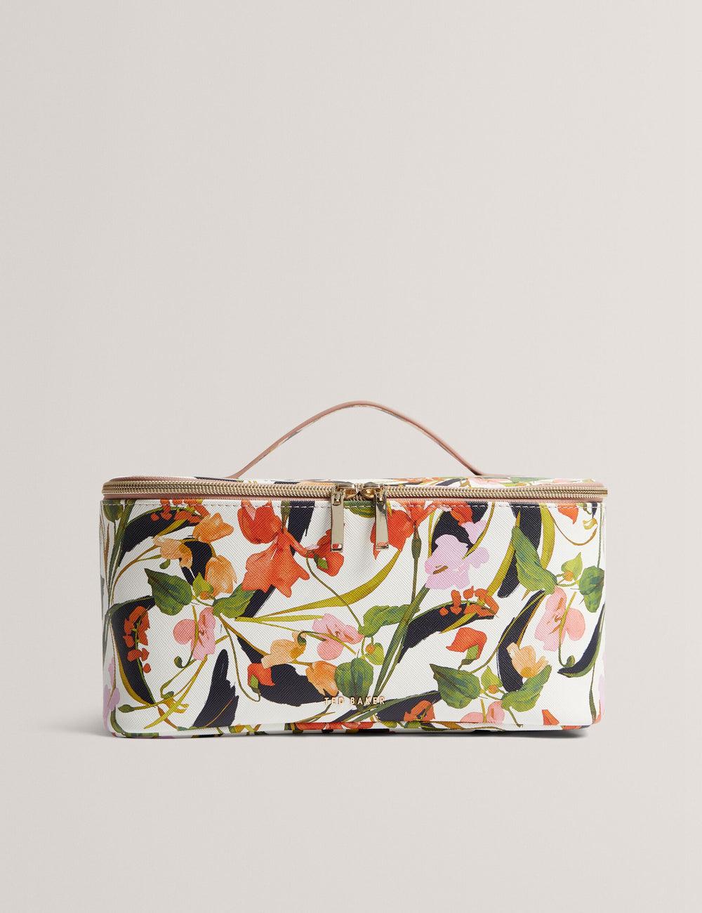 Ted Baker LOUISII - Floral PU Top Handle Large Kulturbeutel Damen Weiß | HVURC-3462
