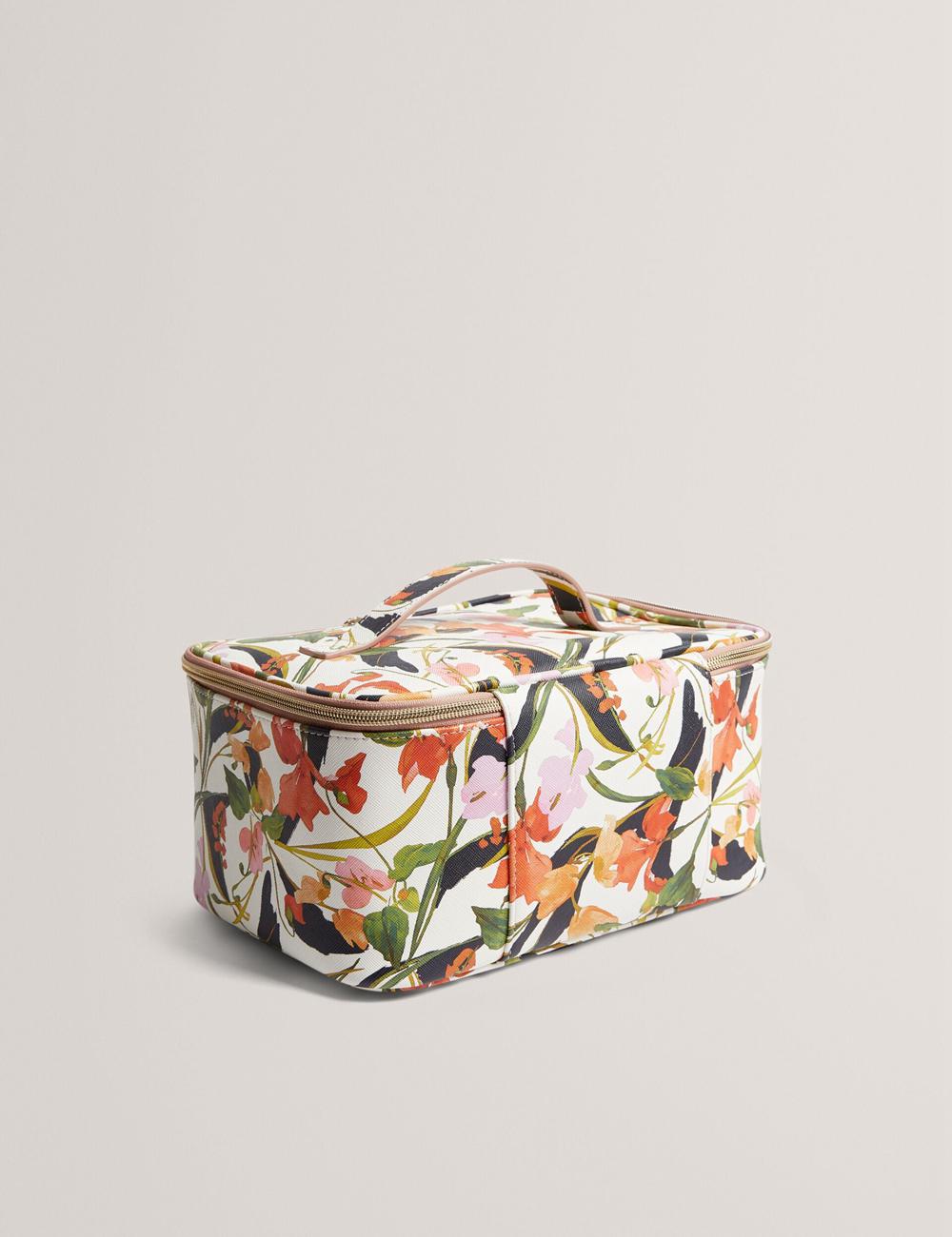 Ted Baker LOUISII - Floral PU Top Handle Large Kulturbeutel Damen Weiß | HVURC-3462