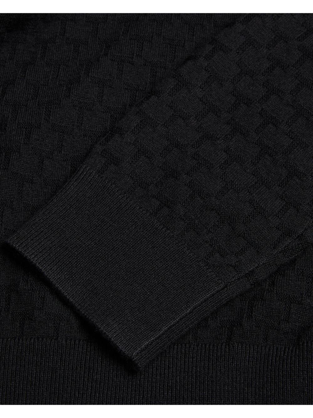 Ted Baker LOULAR - Textured T Knit Wool Blend Hoodie Herren Schwarz | PFUCW-5264