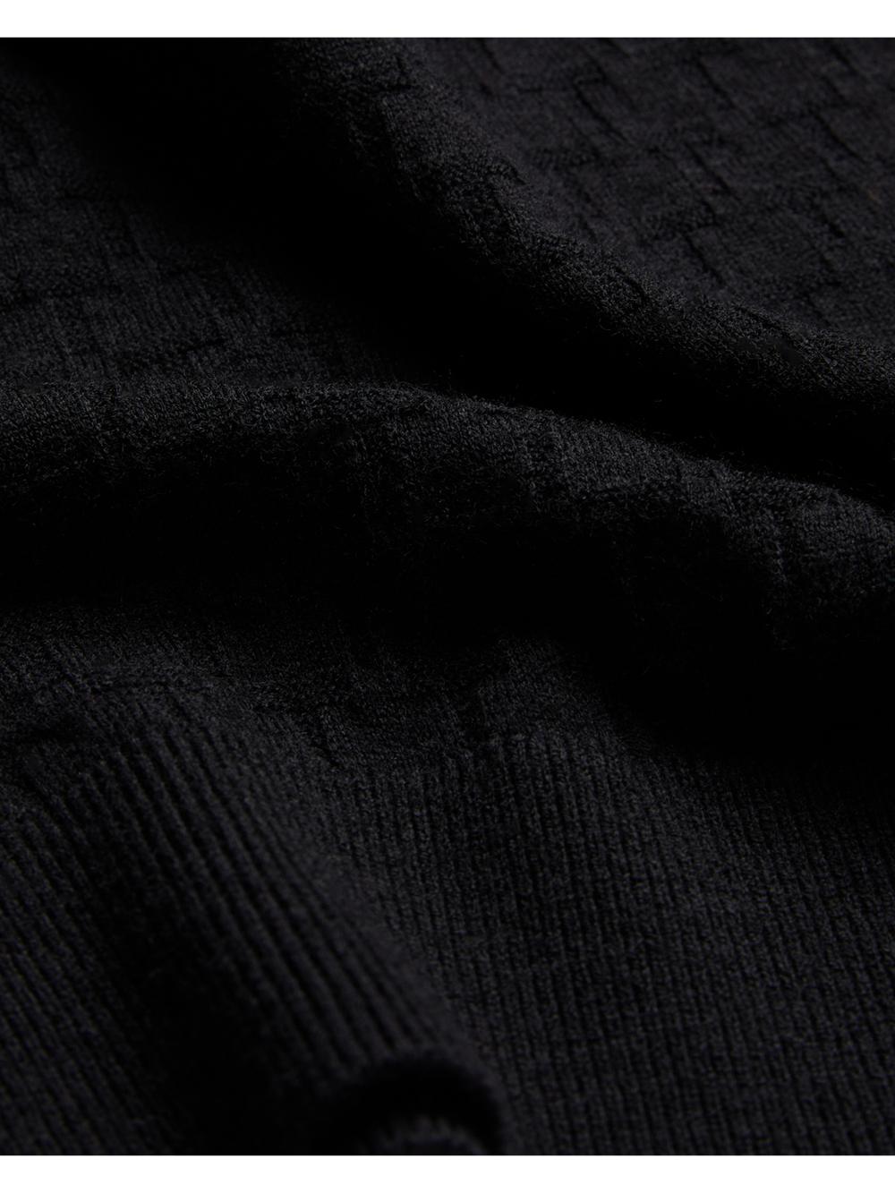 Ted Baker LOUNG - Textured T Knit Crew Neck Pullover Herren Schwarz | ENUVC-1569