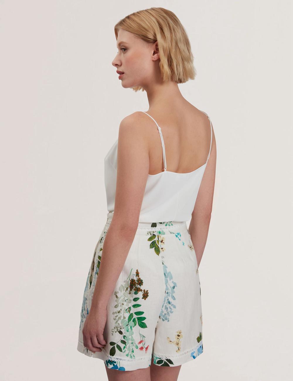 Ted Baker LULEA - Chiffon Detail V-Neck Strappy Cami Oberteile Damen Ivory | KEUYA-4319