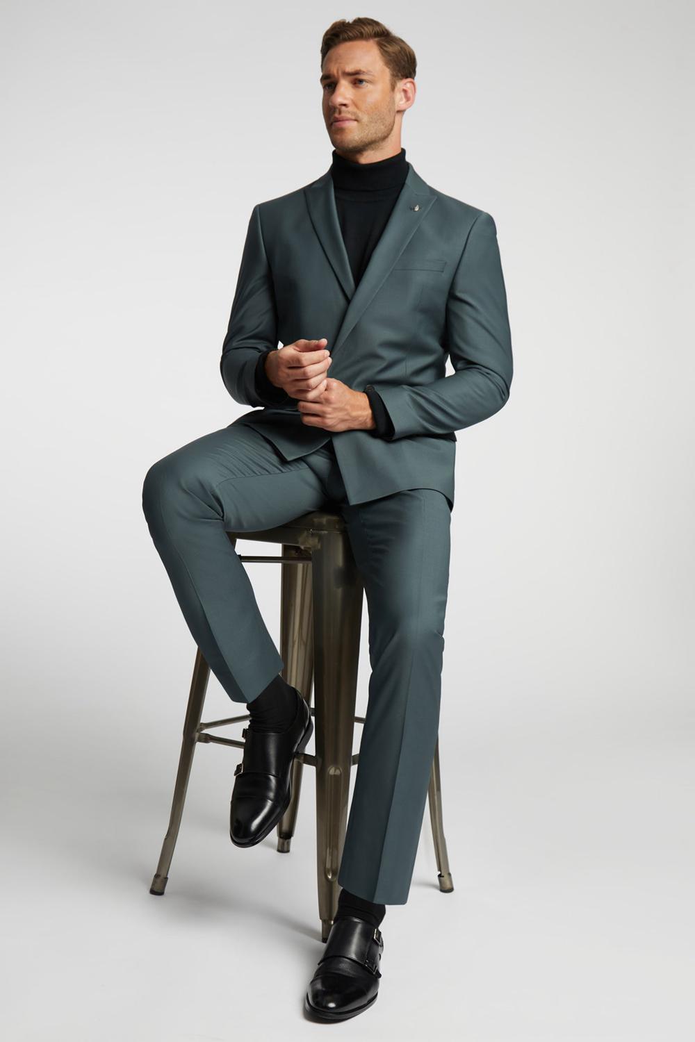 Ted Baker LUNANTS - Wool Blend Slim Suit Hosen Herren Grün | BCKID-6597