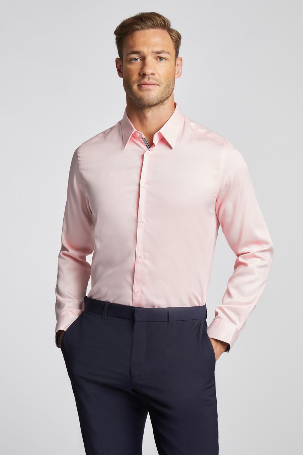 Ted Baker MAELOR - Slim Fit Sateen Cotton Hemd Herren Rosa | QZNPA-0786