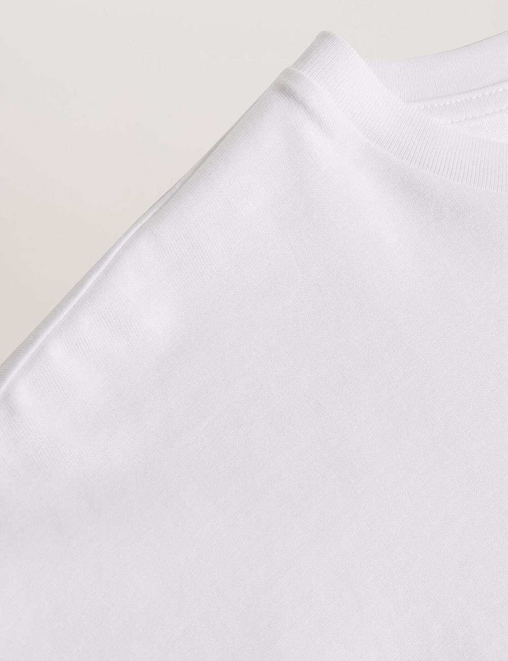 Ted Baker MALORRY - Embroidered Logo Boxy Cotton T-shirts Damen Weiß | AMLNK-2718