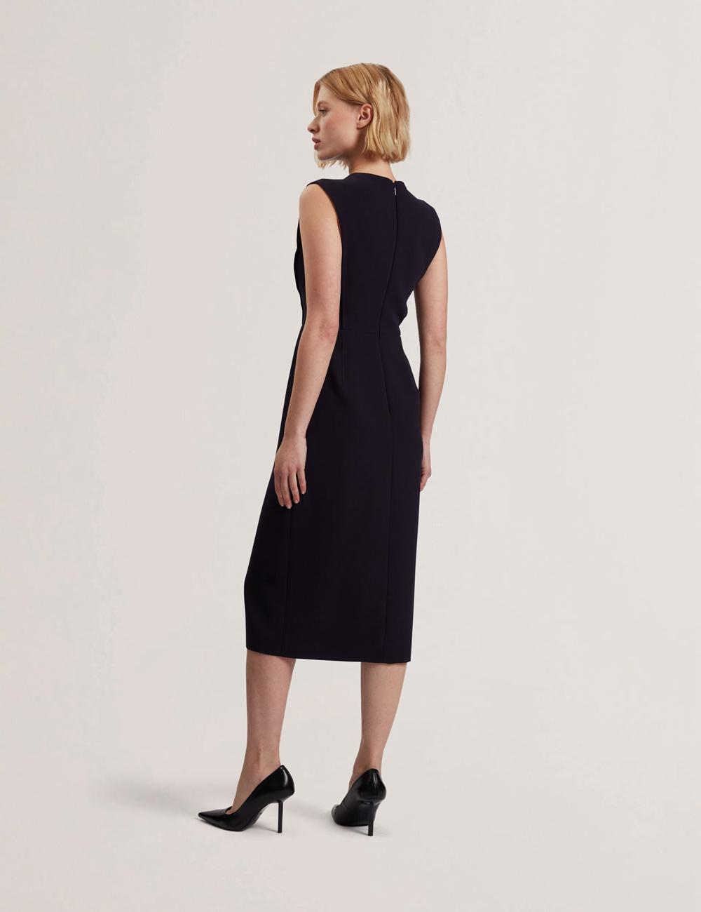 Ted Baker MANABDL - Tailored Sleeveless With Front Split Midi-kleid Damen Navy | IHMKC-2345