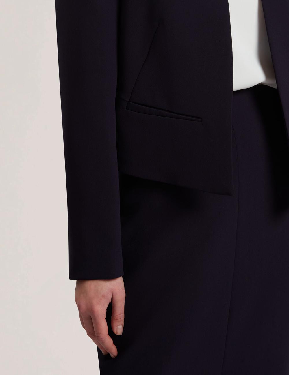 Ted Baker MANABJL - Tailored Round Neck Cropped Open Jacken Damen Navy | TVMZX-8271