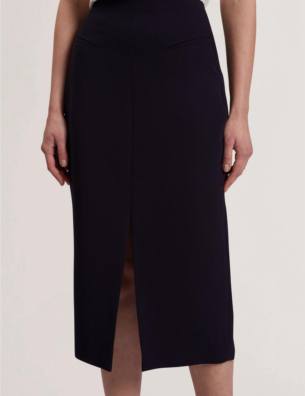 Ted Baker MANABSL - Tailored Midi Pencil Skirt With Front Split Röcke Damen Navy | BDWKM-2568