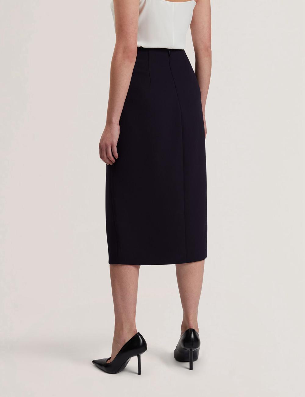 Ted Baker MANABSL - Tailored Midi Pencil Skirt With Front Split Röcke Damen Navy | BDWKM-2568