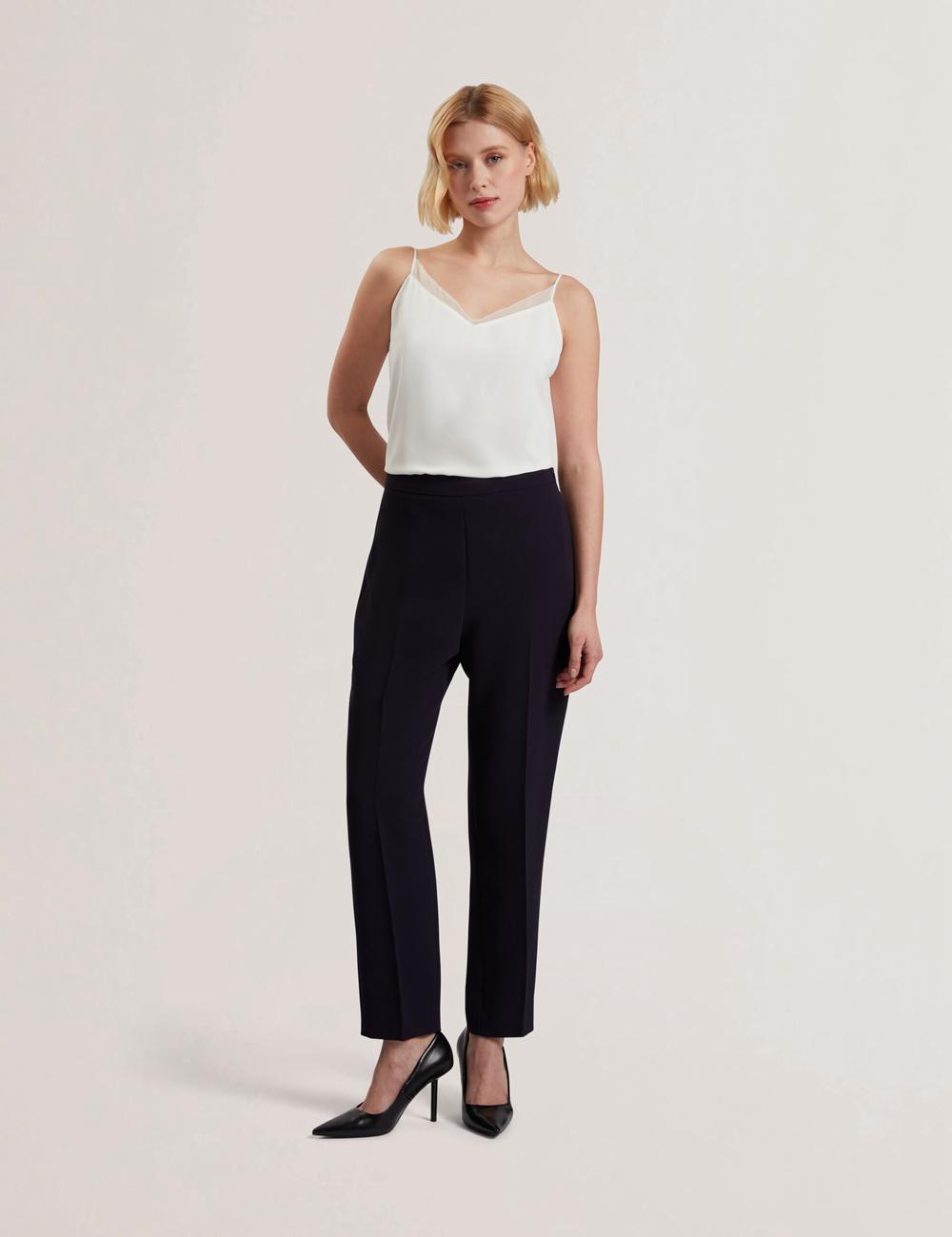 Ted Baker MANABTL - High Waist Tapered Leg Tailored Hosen Damen Navy | VCEZO-2306