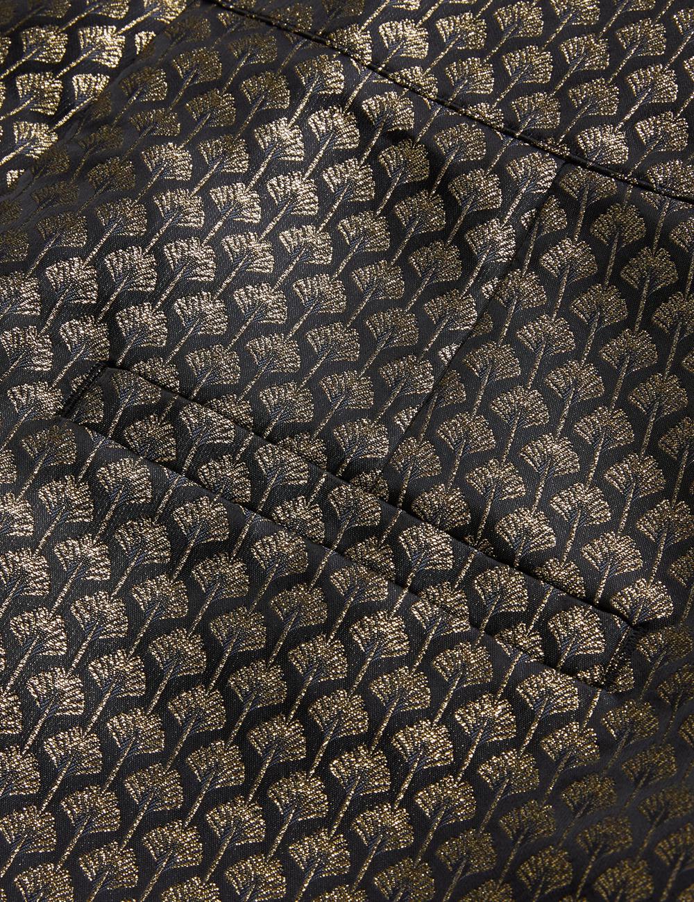 Ted Baker MANGUT - Metallic Jacquard Wide Leg Tailored Hosen Damen Schwarz | VGLUD-5103