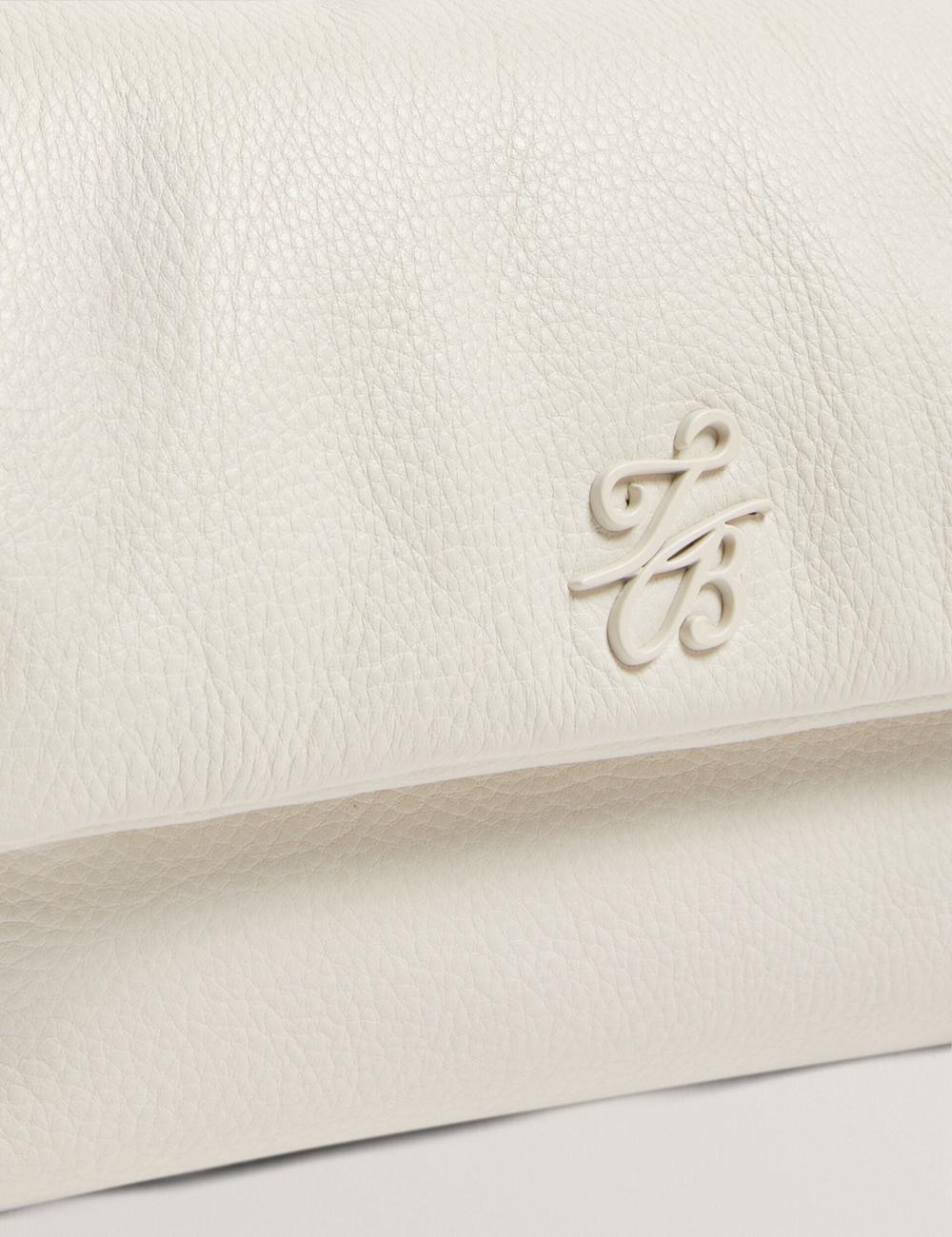 Ted Baker MARRISA - Padded Leather Fold Over Umhängetasche Damen Ecru | EDXCR-8246