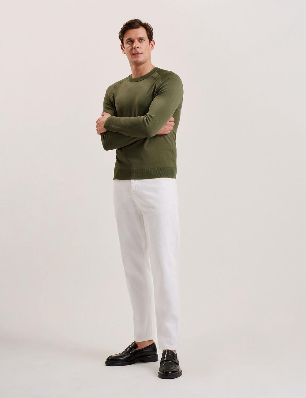 Ted Baker MAYWO - Saddle Shoulder Crew Neck Pullover Herren Khaki | AGZMR-1403
